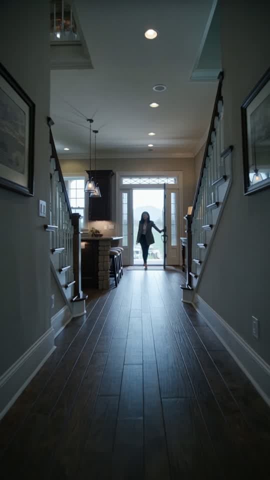 A real-estate interior from the ReelDouble sample library, warm wood tones