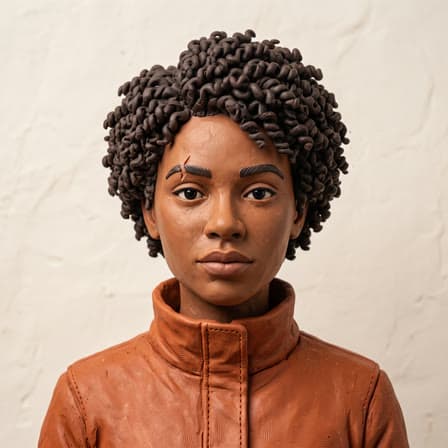 A claymation-style face used as the test subject for the 30-second one-take credit comparison
